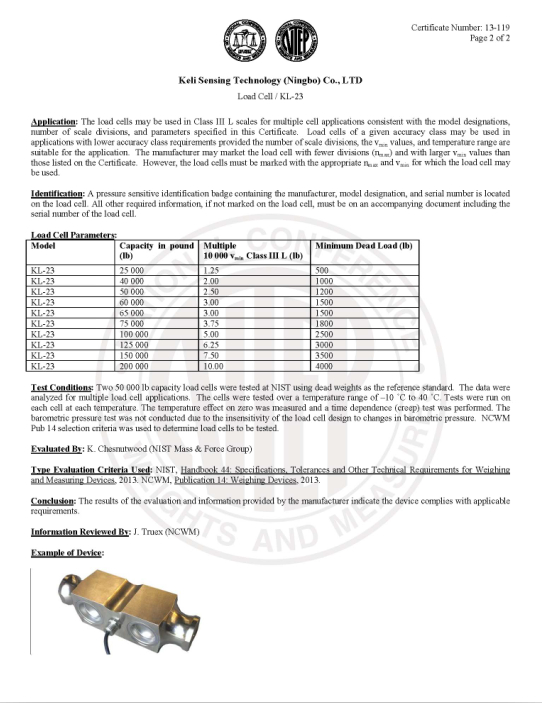 NTEP KL-23（QSEF）